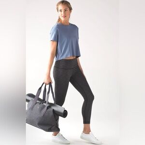 Lululemon Cates Crop Tee - Cropped T-Shirt - Blue Denim - 12 - Dusty Blue